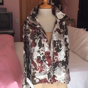 Zara floral-camo rain jacket - M